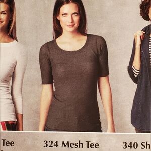 CAbi # 324 Mesh Tee size Large olive green